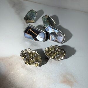 H&M Silver and Gold-Toned Geometric Earrings